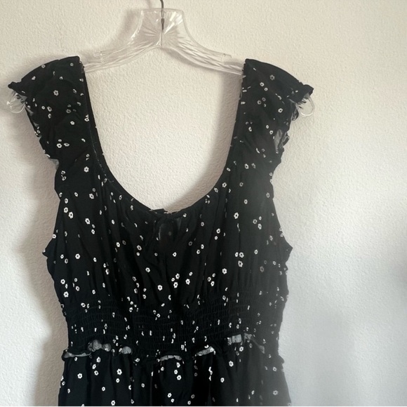 Wild Fable Target Black Floral Ruffle Mini Dress Size: L - Picture 5 of 9